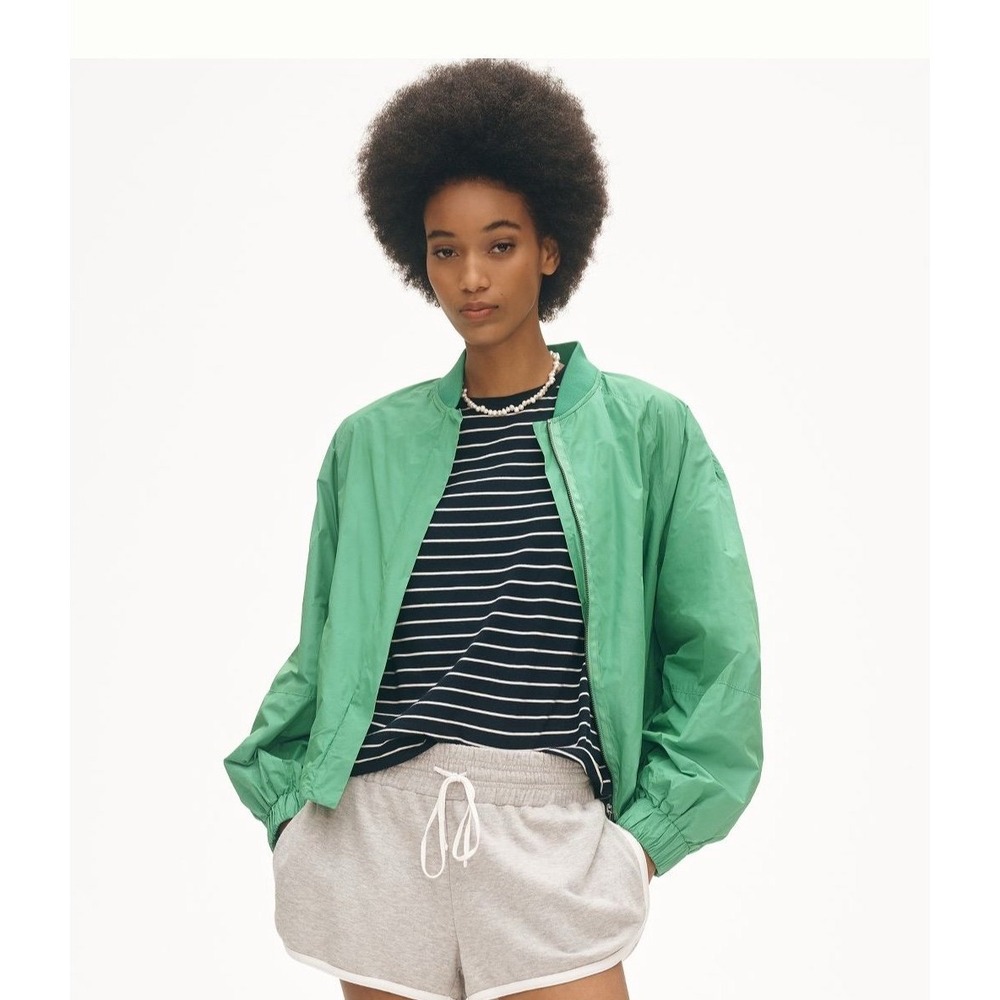Green light windbreaker bomber ballon sleeves